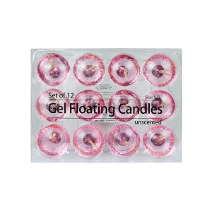 1.75 Inch Clear Light Rose Gel Floating Candles (144pcs/Case) Bulk