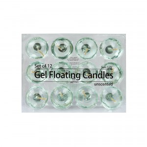 1.75 Inch Clear Aqua Gel Floating Candles (12pc/Box)
