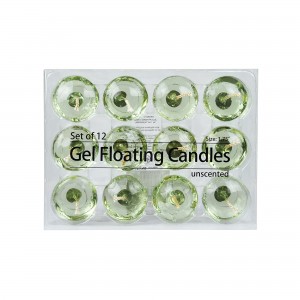 1.75 Inch Clear Sage Green Gel Floating Candles (144pcs/Case) Bulk