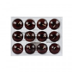 1.75 Inch Clear Brown Gel Floating Candles (144pcs/Case) Bulk