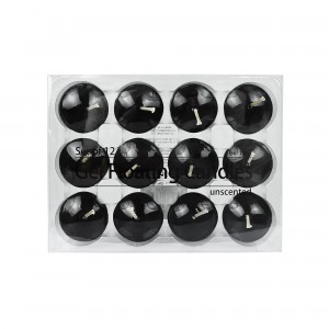 1.75 Inch Clear Black Gel Floating Candles (12pc/Box)