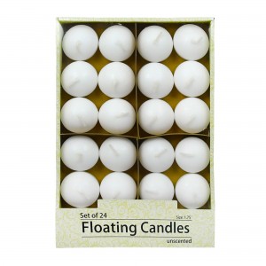 1 3/4 Inch White Floating Candles (24pc/Box)