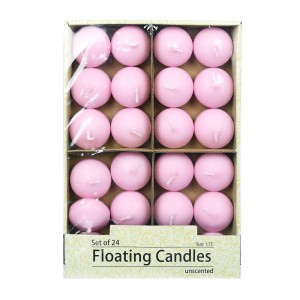1 3/4 Inch Pink Floating Candles (24pc/Box)