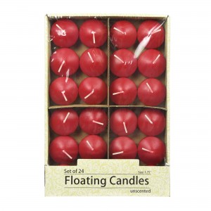 1 3/4 Inch Red Floating Candles (24pc/Box)