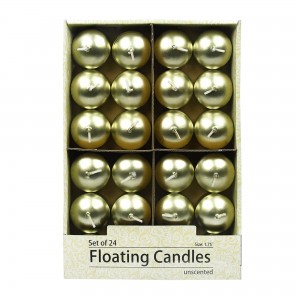 1 3/4 Inch Metallic Gold Floating Candles (144pcs/Case) Bulk