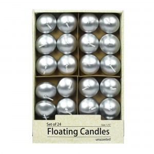 1 3/4 Inch Metallic Silver Floating Candles (144pcs/Case) Bulk