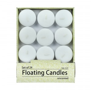 2 1/4 Inch White Floating Candles (96pcs/Case) Bulk