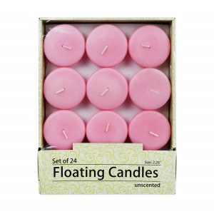 2 1/4 Inch Light Rose Floating Candles (288pcs/Case) Bulk