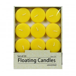 2 1/4 Inch Yellow Floating Candles (288pcs/Case) Bulk