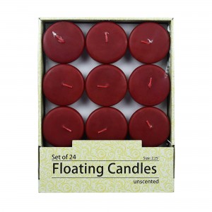2 1/4 Inch Burgundy Floating Candles (96pcs/Case) Bulk