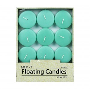 2 1/4 Inch Aqua Floating Candles (96pcs/Case) Bulk