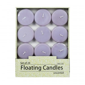 2 1/4 Inch Lavender Floating Candles (24pc/Box)