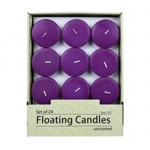 2 1/4 Inch Purple Floating Candles (24pc/Box)
