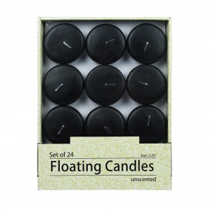 2 1/4 Inch Black Floating Candles (24pc/Box)