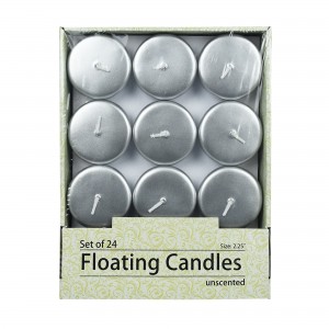 2 1/4 Inch Metallic Silver Floating Candles (288pcs/Case) Bulk