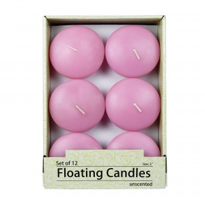 3 Inch Pink Floating Candles (144pcs/Case) Bulk