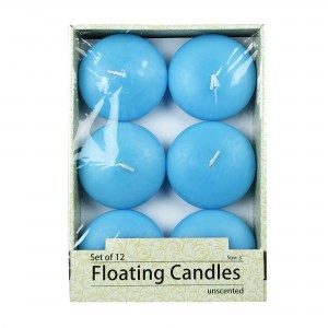 3 Inch Light Blue Floating Candles (72pcs/Case) Bulk