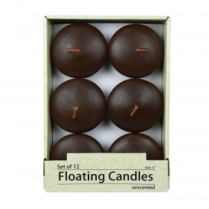 3 Inch Brown Floating Candles (72pcs/Case) Bulk