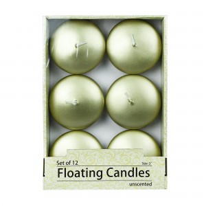 3 Inch Metallic Gold Floating Candles (144pcs/Case) Bulk
