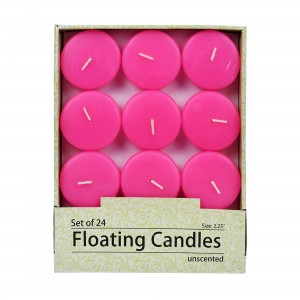 2 1/4 Inch Hot Pink Floating Candles (24pc/Box)