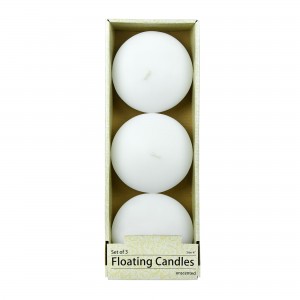 4 Inch White Floating Candles (3pc/Box)