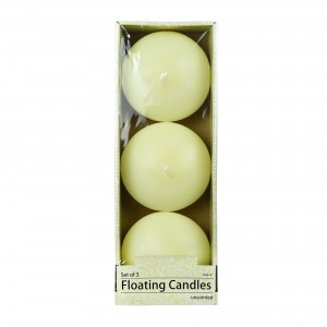 4 Inch Ivory Floating Candles (3pc/Box)