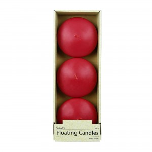 4 Inch Red Floating Candles (24pcs/Case) Bulk