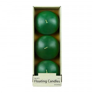 4 Inch Hunter Green Floating Candles (24pcs/Case) Bulk