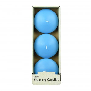 4 Inch Turquoise Floating Candles (3pc/Box)