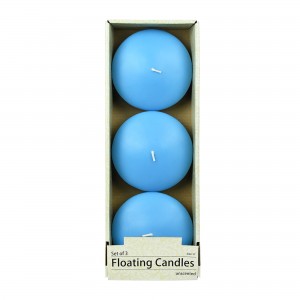 4 Inch Turquoise Floating Candles (24pcs/Case) Bulk