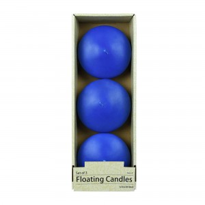 4 Inch Blue Floating Candles (3pc/Box)