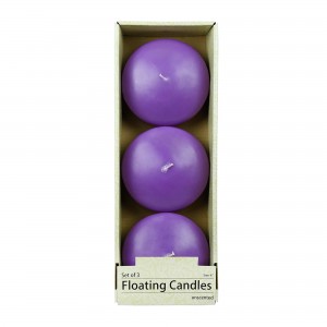 4 Inch Purple Floating Candles (3pc/Box)