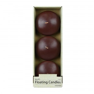 4 Inch Brown Floating Candles (3pc/Box)