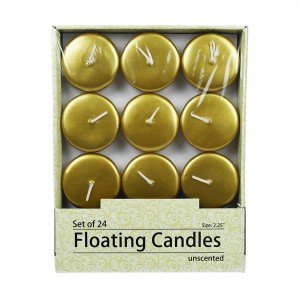 2 1/4 Inch Metallic Bronze  Gold Floating Candles (24pc/Box)