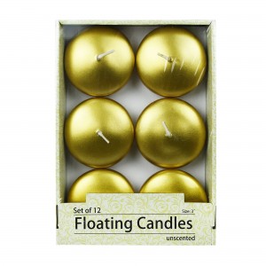 3 Inch Metallic Bronze Gold Floating Candles (144pcs/Case) Bulk