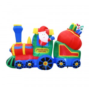 8FT Santa In The Train Inflatable