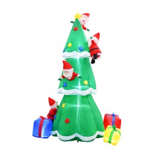 8FT Santas Climbing A Tree Inflatable