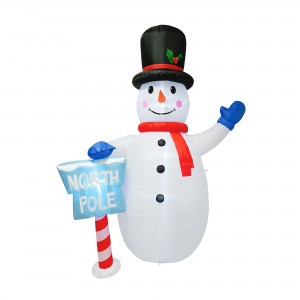 8FT Snowman with Sign Inflatable