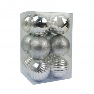 Silver 12Pc 2.75 Inch Christmas Ornament