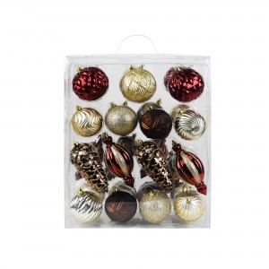 30Pk Christmas Shatterproof Ornaments-Multi