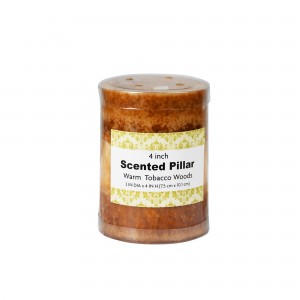 3 x 4 Inch Tritone Orange/Rust Scented Pillar Candle