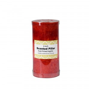 3 x 6 Inch Tritone Red Scented Pillar Candle(12pcs/Case)