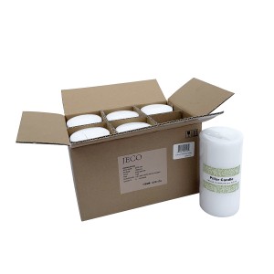 3 x 6 Inch White Pillar Candle - Set of 6