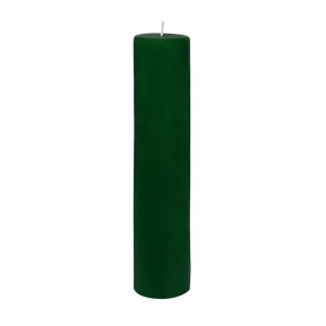 2 x 9 Inch Hunter Green Pillar Candle