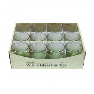 Sage Green Round Glass Votive Candles (96pcs/Case) Bulk