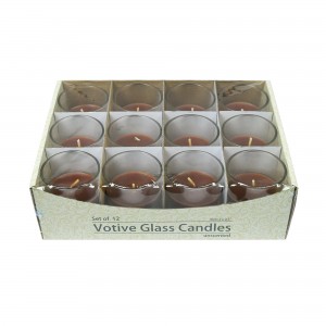 Brown Round Glass Votive Candles (96pcs/Case) Bulk