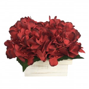 6.5 Inch Hydrangea with wooden pot