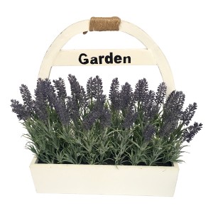 16.5 Inch Lavender Wooden Pot