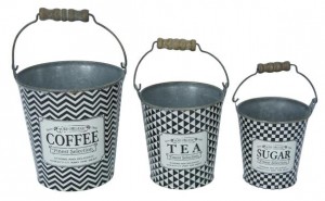 Decorative Tin Bucket (Set of 3)