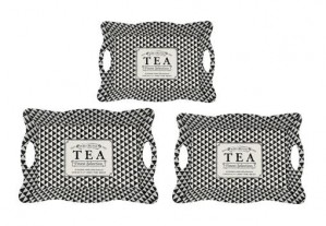 Wooden Decorative Tea Pot Tray (Set of 3)